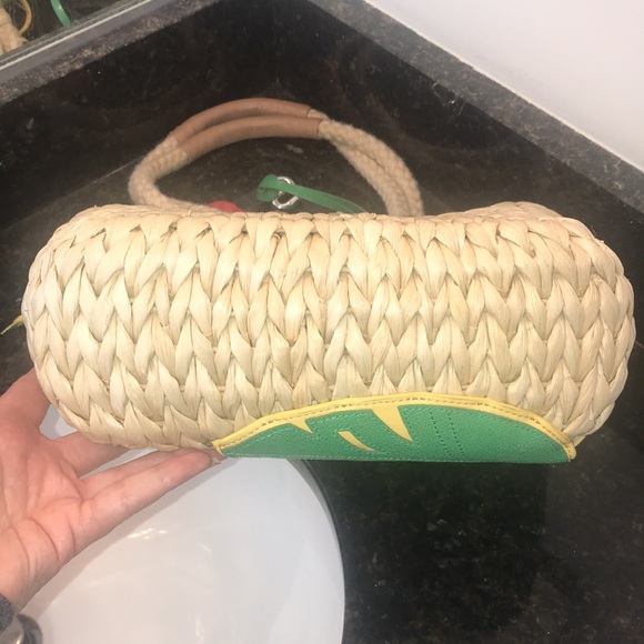 EUC discontinued Beautiful Brighton thick raffia shoulder bag with bag charms - Picture 3 of 12